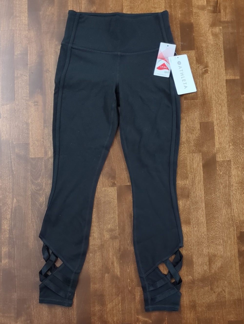Athleta Black Crisscross Hem High-Waist Leggings